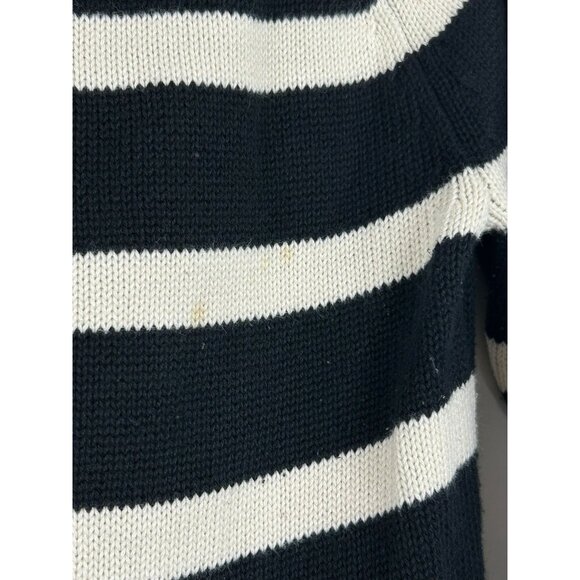 Lauren Ralph Lauren Women's Medium 1/4 Zip Striped Sweater 100% Cotton - Picture 11 of 13